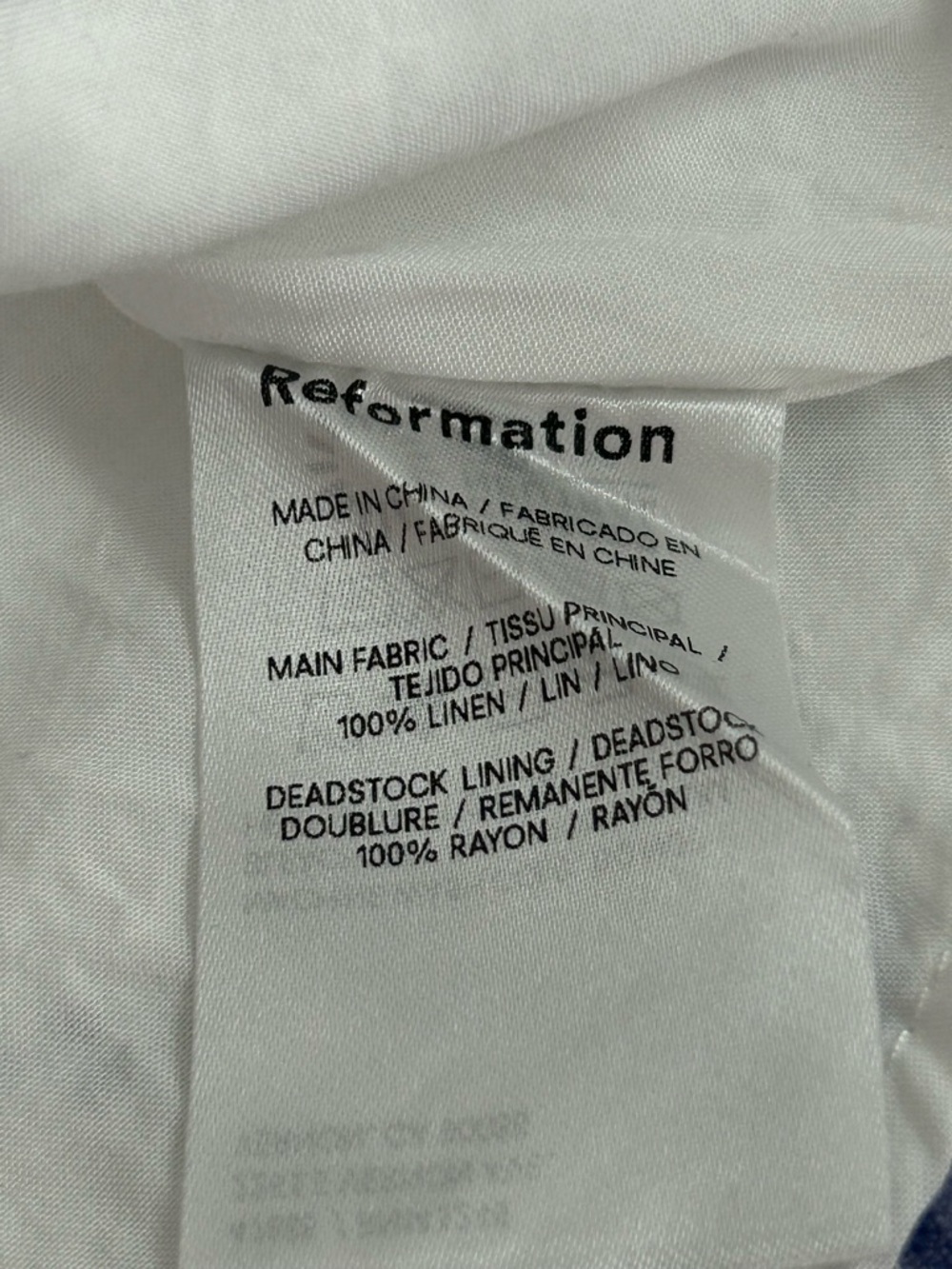 Reformation Evianna Blue and White Linen Dress Size 6 NWT - Picture 10 of 13